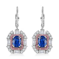 Kashmir Kyanite and Multi Gemstone 5.50 ctw Royal Elegance Earrings in Rhodium Over Sterling Silver