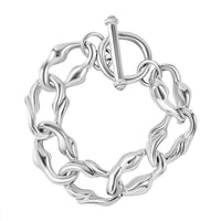Sterling Silver Toggle Clasp Bracelet (7.25 In) 18.41 Grams