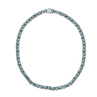 TLV Betroka Blue Apatite Necklace (18 Inches) in Rhodium Over Sterling Silver 29.50 ctw