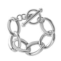 Sterling Silver Curb Toggle Clasp Bracelet (8.00 In) 19.09 Grams - Sticky add to cart bar