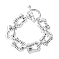 Sterling Silver Link Toggle Clasp Bracelet (8.00 In) 20.55 Grams
