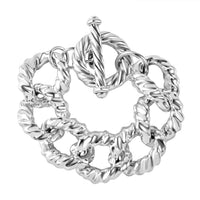 Sterling Silver Toggle Clasp Bracelet (8.00 In) 38.64 Grams