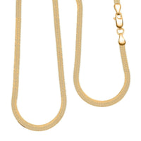 Herringbone Chain Necklace in 14K Yellow Gold Over Sterling Silver 18 Inches 6.20 Grams