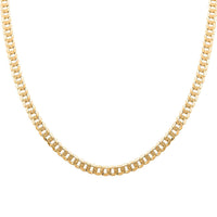 Flat Curb Necklace in 14K Yellow Gold Over Sterling Silver 24 Inches 20.5 Grams