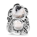Doorbuster Artisan Crafted White Buffalo Ring in Sterling Silver (Size 7.0) 8.80 ctw - Sticky add to cart bar