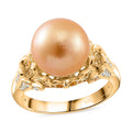 South Sea Golden Pearl 11-12mm, Multi Gemstone Ring in 18K Vermeil YG Over Sterling Silver (Size 8.0) 0.75 ctw - Sticky add to cart bar