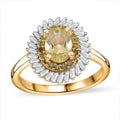 Premium Yellow Apatite, Yellow Diamond (IR), Diamond (0.33 cts) Ring in 18K Vermeil YG Over Sterling Silver (Size 10.0) 1.25 ctw - Sticky add to cart bar