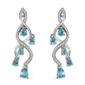 D'Joy Premium Betroka Blue and Lagoon Apatite and White Zircon 2.35 ctw Chandelier Earrings in Rhodium Over Sterling Silver - Sticky add to cart bar