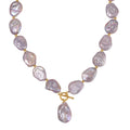 Purple Keshi Pearl Necklace in 14K Yellow Gold Over Sterling Silver 20 Inches - Sticky add to cart bar