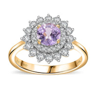 Certified & Appraised Luxoro 14K Yellow Gold AAA Australian Sapphire, Diamond (G-H, I2) (0.74 cts) Floral Ring (Size 10.0) 1.85 ctw