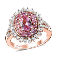 Doorbuster Premium Narsipatnam Pink Spinel and Moissanite 2.00 ctw Ring in 18K Vermeil Rose Gold Over Sterling Silver (Size 10.0)