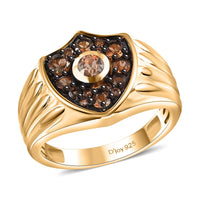 Jenipapo Andalusite Men's Ring in 18K Vermeil YG Over Sterling Silver (Size 10.0) 1.00 ctw