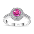 Certified & Appraised Luxoro AAA Madagascar Pink Sapphire and G-H I2 Diamond 1.10 ctw Ring in 10K White Gold - Sticky add to cart bar