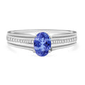 Luxoro Premium Tanzanite and G-H I1 Diamond 1.00 ctw Ring in 14K White Gold - Sticky add to cart bar