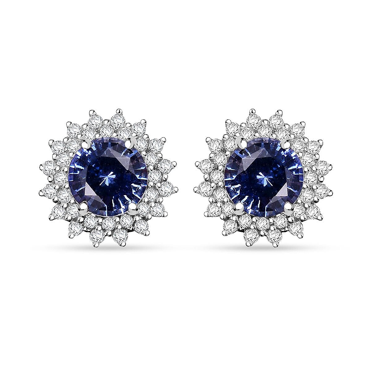 Certified & Appraised Luxoro 14K Yellow Gold AAA Madagascar Yellow Sapphire, Diamond (G-H, I2) (0.41 cts) Sunburst Stud Earrings 2.23 ctw