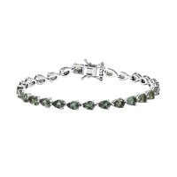 TLV Natural Green Apatite Bracelet in Rhodium Over Sterling Silver (7.25 In) 10.30 ctw