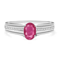 Luxoro Premium Mozambique Ruby and G-H I1 Diamond 1.30 ctw Ring in 14K White Gold 4 Grams - Sticky add to cart bar