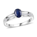 Luxoro Premium Kanchanaburi Blue Sapphire and G-H I1 Diamond Ring in 14K White Gold (Size 10.0) 4 Grams 1.20 ctw - Sticky add to cart bar