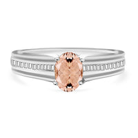 Rhapsody AAAA Pink Morganite and E-F VS Diamond Ring in 950 Platinum (Size 9.0) 1.05 ctw