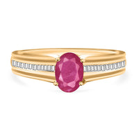 Luxoro Premium Mozambique Ruby and G-H I1 Diamond 1.30 ctw Ring in 14K White Gold 4 Grams