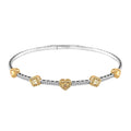 Modani Natural Yellow and White Diamond 1.20 ctw Bangle Bracelet in 14K White and Yellow Gold 7.25 Grams (7.00 In) - Sticky add to cart bar