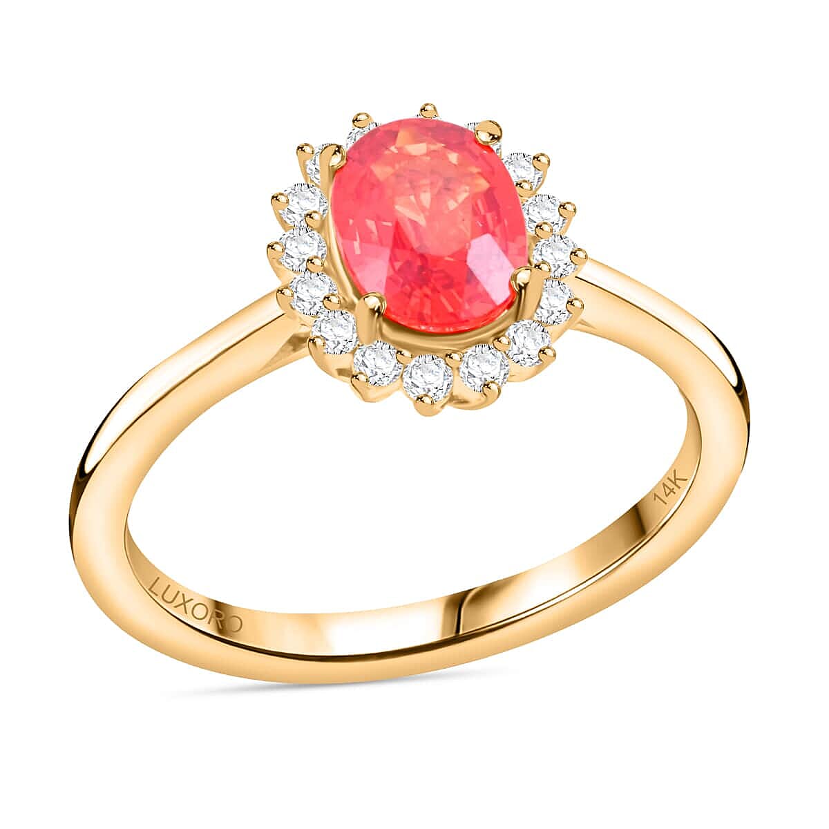 Certified and Appraised Luxoro AAA Songea Sapphire and G-H I2 Diamond 1.75 ctw Sunburst Ring in 14K Yellow Gold