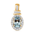 Luxoro Premium Mangoro Aquamarine and G-H I1 Diamond 1.00 ctw Pendant without Chain in 14K Yellow Gold - Sticky add to cart bar