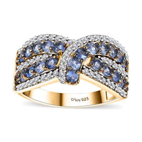 Narsipatnam Alexandrite, White Zircon Ring in 18K Vermeil YG Over Sterling Silver (Size 10.0) 2.60 ctw