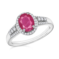 Luxoro Premium Mozambique Ruby and G-H I1 Diamond Ring in 14K White Gold (Size 10.0) 2.96 ctw
