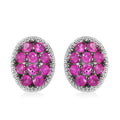 D'Joy Premium Mozambique Pink Sapphire 2.20 ctw Blooming Earrings in Rhodium Over Sterling Silver - Sticky add to cart bar