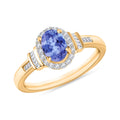 Tanzanite and Diamond 1.00 ctw Ring in 18K Vermeil Rose Gold Over Sterling Silver (Size 10.0) - Sticky add to cart bar
