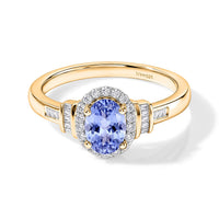 Tanzanite and Diamond 1.00 ctw Ring in 18K Vermeil Rose Gold Over Sterling Silver (Size 10.0)