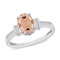 Luxoro Premium Marropino Morganite and G-H I1 Diamond 1.50 ctw Ring in 14K White Gold - Sticky add to cart bar