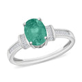 Luxoro Premium Kagem Zambian Emerald and G-H I1 Diamond 1.35 ctw Ring in 14K White Gold - Sticky add to cart bar