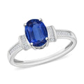 Luxoro Premium Kanchanaburi Blue Sapphire and G-H I1 Diamond Ring in 14K White Gold (Size 10.0) 1.50 ctw - Sticky add to cart bar