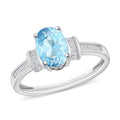 Luxoro Premium Mangoro Aquamarine and G-H I1 Diamond Ring in 14K White Gold (Size 9.0) 1.40 ctw - Sticky add to cart bar