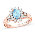 Tanzanite and Moissanite Sunburst Ring in 18K Vermeil Rose Gold Over Sterling Silver (Size 10.0) 1.25 ctw - Sticky add to cart bar