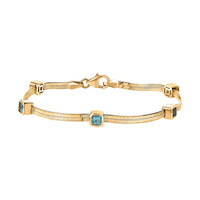 D'Joy Betroka Blue Apatite 1.80 ctw Bracelet in 18K Vermeil Yellow Gold Over Sterling Silver (7.25 In)