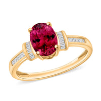 Iliana AAA Ouro Fino Rubellite and G-H SI Diamond 1.50 ctw Ring in 18K Yellow Gold (Size 8.5)
