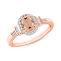 Pink Morganite, Diamond Ring in 18K Vermeil Rose Gold Over Sterling Silver (Size 10.0) 1.19 ctw - Sticky add to cart bar