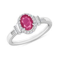 Mozambique Ruby and Diamond Ring in 18K Vermeil Rose Gold Over Sterling Silver (Size 10.0) 1.30 ctw