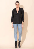 TAMSY Black Rayon Moss Kaftan Top -L - Sticky add to cart bar