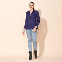 TAMSY Black Rayon Moss Kaftan Top -L