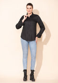 TAMSY Black Rayon Twill Top -L - Sticky add to cart bar