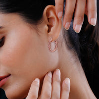 Blush Tourmaline Inside Out Hoop Earrings in Vermeil Rose Gold Over Sterling Silver 4.00 ctw