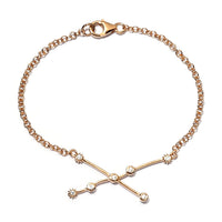Natural Whte Zircon Taurus Constellation Stars Bracelet in Vermeil YG Over Sterling Silver (7.25 In) 0.20 ctw