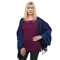 NYC CLOSEOUT Royal Blue Roses Shawl (70"x27") - Sticky add to cart bar