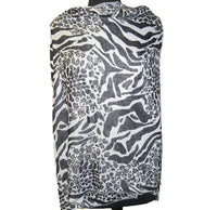 NYC CLOSEOUT Black Abstract Animal Shawl