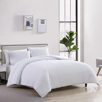 The Nesting Company- Palm 3 Piece Queen Comforter Set White