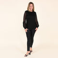 TAMSY Black Lace Long Sleeve Blouse - L - Sticky add to cart bar